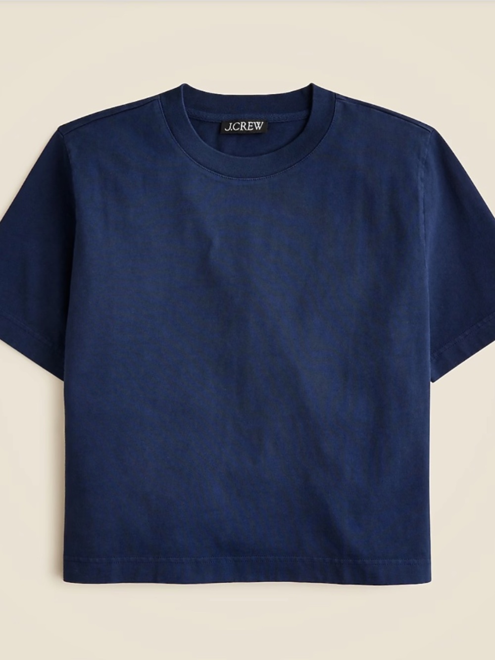 J.Crew Relaxed premium weight cropped T shirt Navy Size: M